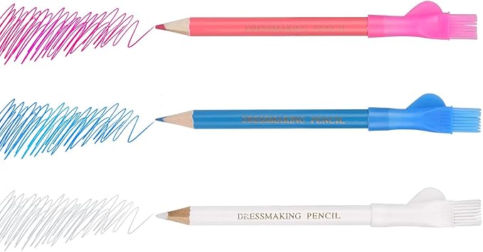 CampTek Tailors Chalk & Fabric Markers for Quilting - 10PCS Tailor's Chalk, 4PCS Heat Erasable Pens with 4 Refills, 3 PCS Sewing Fabric Pencils