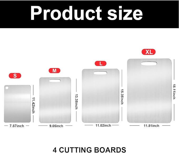 Titanium Cutting Boards for Kitchen,Katuchef Titanium Cutting Board,Non toxic Doubld-Side Available Chopping Boards, Easy to Clean and Store(1PC:11.42 * 7.87)