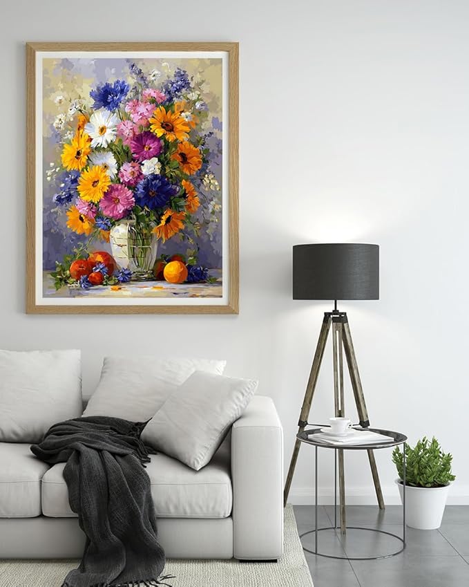 Moohue 14 ct Counted Cross Stitch Kits for Adults Flowers Cross Stitch Patterns Stamped Printed Cross Stitch Kits (Flowers 8)