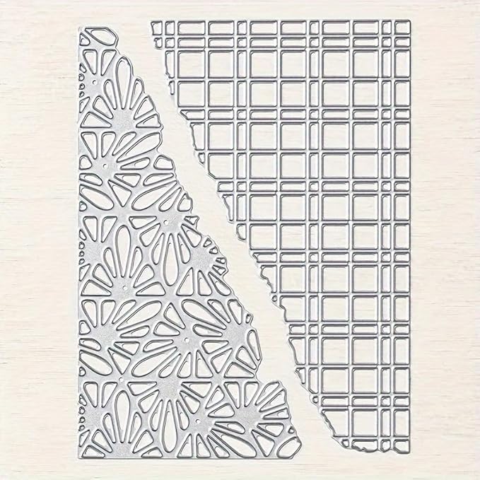 Lapoo 3D Backgrounds Frame Metal Cutting Die for Scrapbooking, New Cutting Dies DIY Album Card Making Decor Paper Craft Metal Die Cuts Party Wedding Decorations (Skew Border 5.1 x 3.8 in)