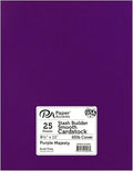 PA Paper Accents Stash Builder Cardstock 8.5" x 11" Purple Majesty, 65lb colored cardstock paper for card making, scrapbooking, printing, quilling and crafts, 25 piece pack