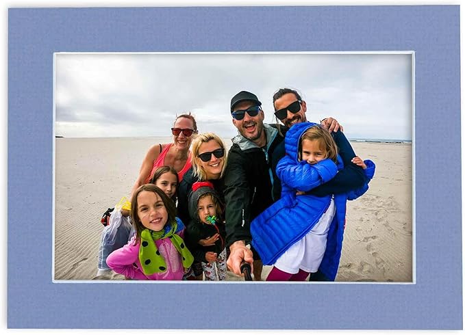 Pack of Ten Acid Free 8.5x11 Mats Bevel Cut for 7x9 Photos - Brittany Blue Precut Matboards with Backing Boards and Self Seal Photo Mat Bags for Pictures, Photos, Framing - 4-ply Thickness
