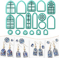 Polymer Clay Cutters - 18 Shapes Gothic Window Earrings Polymer Clay Cutters for Jewelry, Earring Making Kit with Storage Box