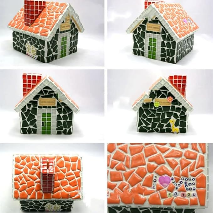 1.1LB Irregular Ceramics Mosaic Tiles, Mosaic Pieces Stones for DIY Mosaic Making Craft Hobby Arts Home Wall Decoration (Red)