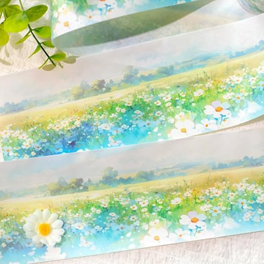 6Rolls Colorful Natural Scenery Washi Tape Set Scrapbook Supplies Spring Floral Washi Tape Stickers Decorative Tape Vintage Flower Cute Washi tape Bulk Washi Stickers Junk Journal Journaling Supplies