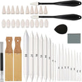 43 Pcs Blending Stumps for Drawing Tortillions Blending Sticks Paper Art Blenders Sketch Drawing Tools with Wipe Scrapers Rub Sponge Kneaded Eraser for Charcoal Sketching Shading