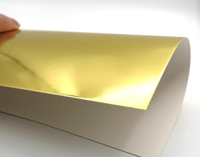 TGXRZX Metallic Light gold Cardstock Paper,Size 8 "x 11" (250gsm), 15PCS,Mirror Finish Gold Foil Board for Crafting, Invitations, and Decorations,Die Cut and Plotter,Card Making (Light gold)