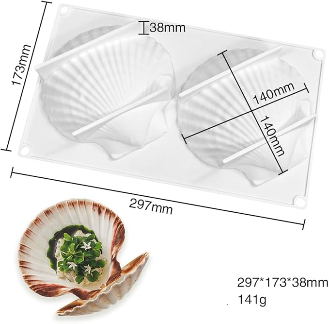 mostsom Big Sea Shell Silicone Baking Mold for Baking 3D Bakeware Chocolate Mold Cupcake Pan Cake DIY Muffin Kitchen Tool
