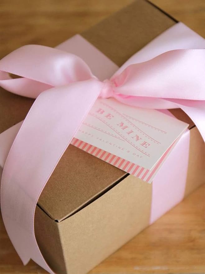 1-1/2" x 50 Yards Light Pink Polyester Satin Ribbon Single Faced Fabric Ribbons for Gift Wrapping, Crafting, Floral Arrangements, Flower Bouquet, Wedding, Home Decor