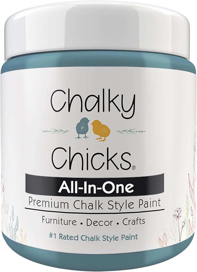 Chalky Chicks 8 Fl Oz Matte Y Blue (Blue) Chalk Paint for Furniture Without Sanding - No Prep Furniture Paint No Sanding All in One for Crafts, Wood, Walls, Cabinet, Metal, Dresser, Farmhouse