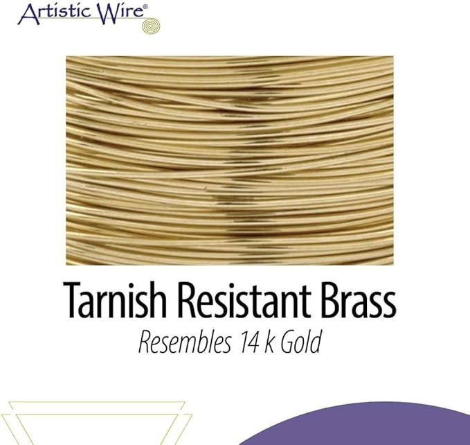 Artistic Wire 26 Gauge Tarnish Resistant Brass Craft Jewelry Wrapping Wire, Gold Color, 15 yd