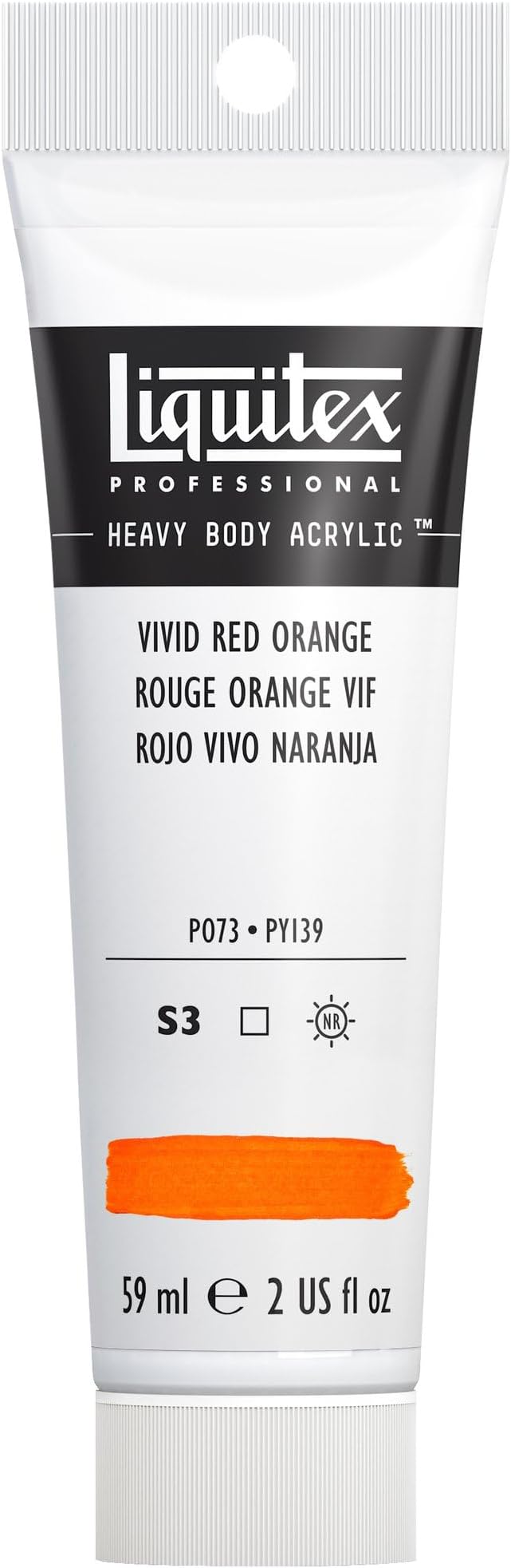 Liquitex Professional Heavy Body Acrylic Paint, 2-oz (59ml) Tube, Vivid Red Orange