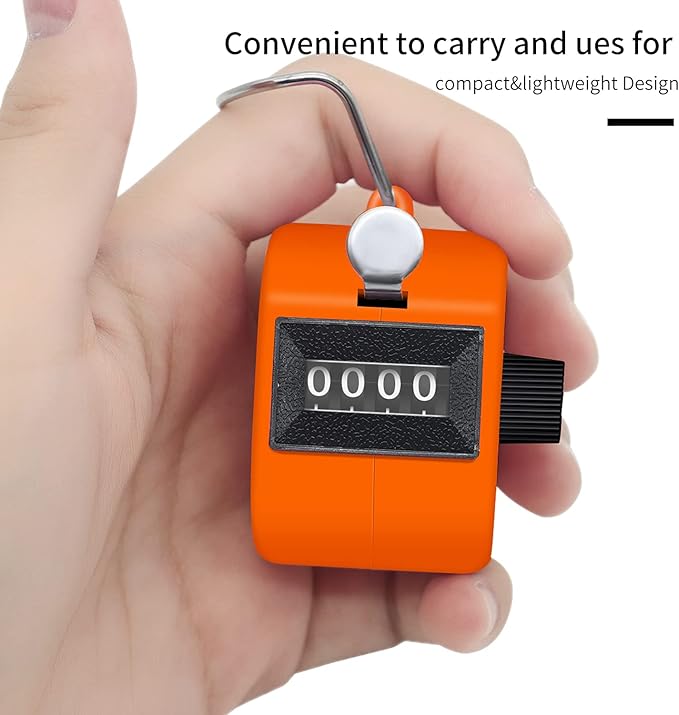12 Pcs Hand Tally Counter 4-Digit Lap Counter Clicker, Manual Mechanical Handheld Pitch Click Counter with Finger Ring for School Golf & Knitting Row Croche