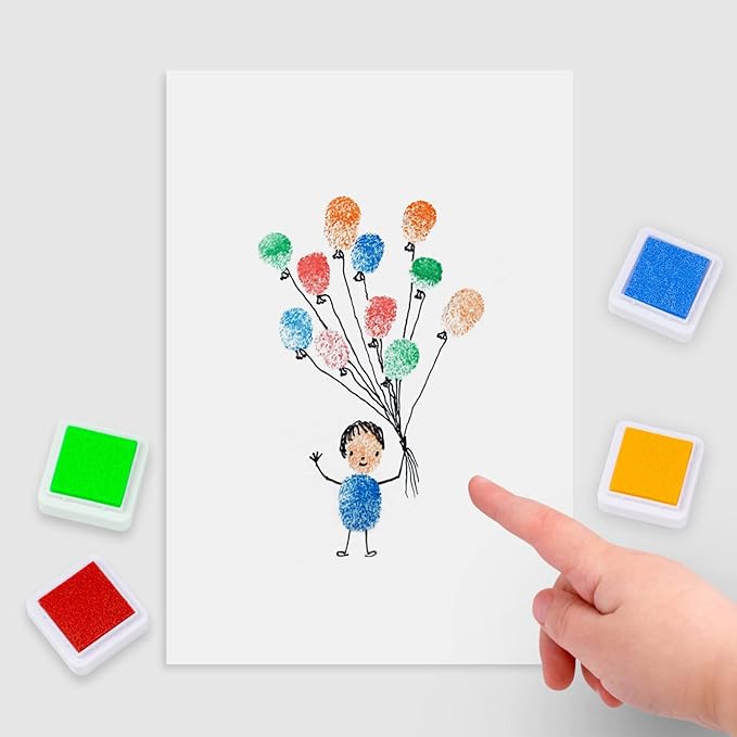 Ink Pad, 12 Colors Washable Stamp Pad for Kids…