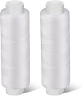 Bupete 2 Rolls White Thread for Sewing, 200 Yards Each Roll Sewing Thread, Polyester Threads for Sewing Machine Embroidery Hand Stitching