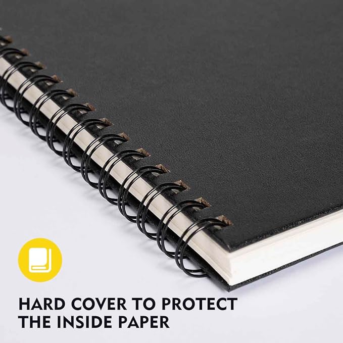 conda 9"x12" Sketch Book Set, 2 Pack, 120 Sheets, Spiral Bound Marker Pad, Durable Acid Free Sketchbook Mixed Media for Beginner Kids Adults Artists