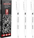 White Gel Pens 3-Pack - 0.6/0.8/1.0mm Fine to Bold Tips for Journaling & Art - Opaque Ink on Dark Paper, Holiday Cards & DIY Gifts