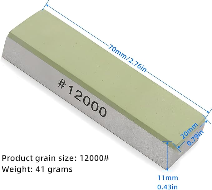 Small Travel-Portable Diamond Resin Sharpening Stone - 12000 Grit Whetstone Knife Sharpener