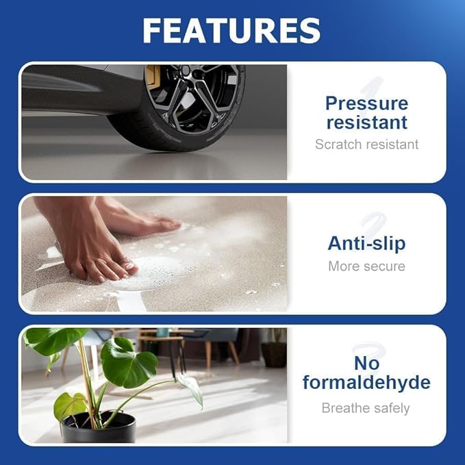 Epoxy Colored Sand Floor Paint, Epoxy Floor Paint for Concrete, High Gloss Marble Effect Coating, Waterproof Non-Slip Concrete Paints, Suitable for Indoor/Outdoor Use (Millet Yellow,128 oz/4 kg)