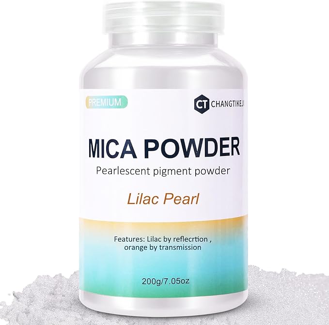 Mica Powder,200g/7.23oz Large Jar,Lilac Pearl Mica Powder Pigment for Epoxy Resin，Lip Gloss，Paint，Dye，Soap Making，Nail Polish,Candle Making,Bath Bombs