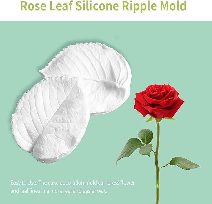 KALAIEN Leaf Petal Veiner Gum Paste Mold Sugar Craft Tools Rose Flower Leaf Vein Double Veiners Mold