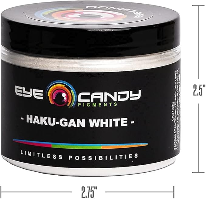 Eye Candy Pigments Premium White Mica Powder - Haku-Gan White (50gr) - for Epoxy, Resin, Soap, Paint, Woodworking, Acrylic Pouring, Bath Bombs, Fishing Lures - DIY Arts and Crafts Additive