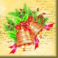 20-ct 13x13 Christmas Paper Decoupage Napkins, 3-Ply Servilletas Tissue Napkin for Dinner and Parties, Disposable Napkins (Bell)