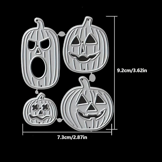 Lapoo Festivals Metal Cutting Die for Scrapbooking - Durable, Cut Stencils for DIY Scrapbook Photo Album Decorative Paper Card, Card Making Supplies (4-Piece Halloween Pumpkin Set 2.9 x 3.6 in)