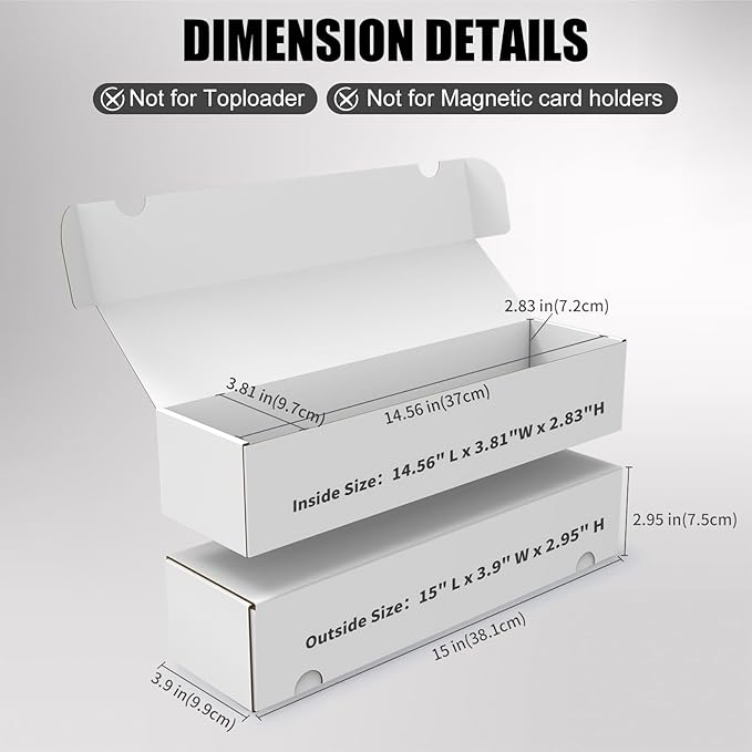 Trading Card Storage Box, 6-Pack 1100 Count White Corrugated Cardboard Bulk Sports Storage Box for TCG/Magic/Mtg Basketball Cards, Collectible Trading Cards