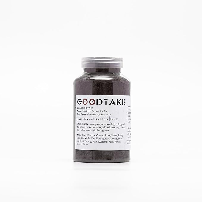 GOODTAKE Coffee Concrete Color Pigment, Cement Color Pigment Dye Iron Oxide Powder for Grout, Mortar, Plaster, Paint, Clay, Ceramic, Resin (Coffee, 20 oz)