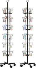 PATIKIL 2Pack 6 Tier Rotating Greeting Card Rack, Metal Spinning Greeting Card Display Stand Portable Postcard Rack Holder Organizer for Postcard Sticker Photo Desk Book Stamp, Black