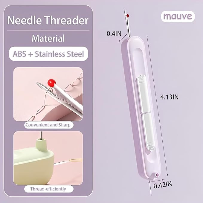 Upgraded 2 in 1 Automatic Needle Threaders Seam Ripper,Quilting Supplies Sewing Kit,Quick Sewing Machine Loop Needle Threaders (Christmas Limited Edition Red-3pcs)