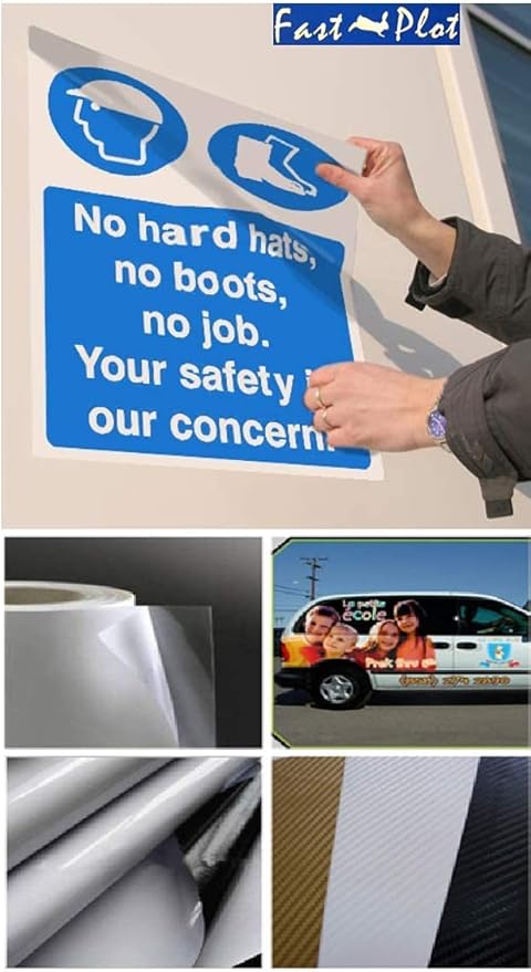 FastPlot Self Adhesive Vinyl - Waterproof 4mil - 36inch x 60ft Roll - 2inch core