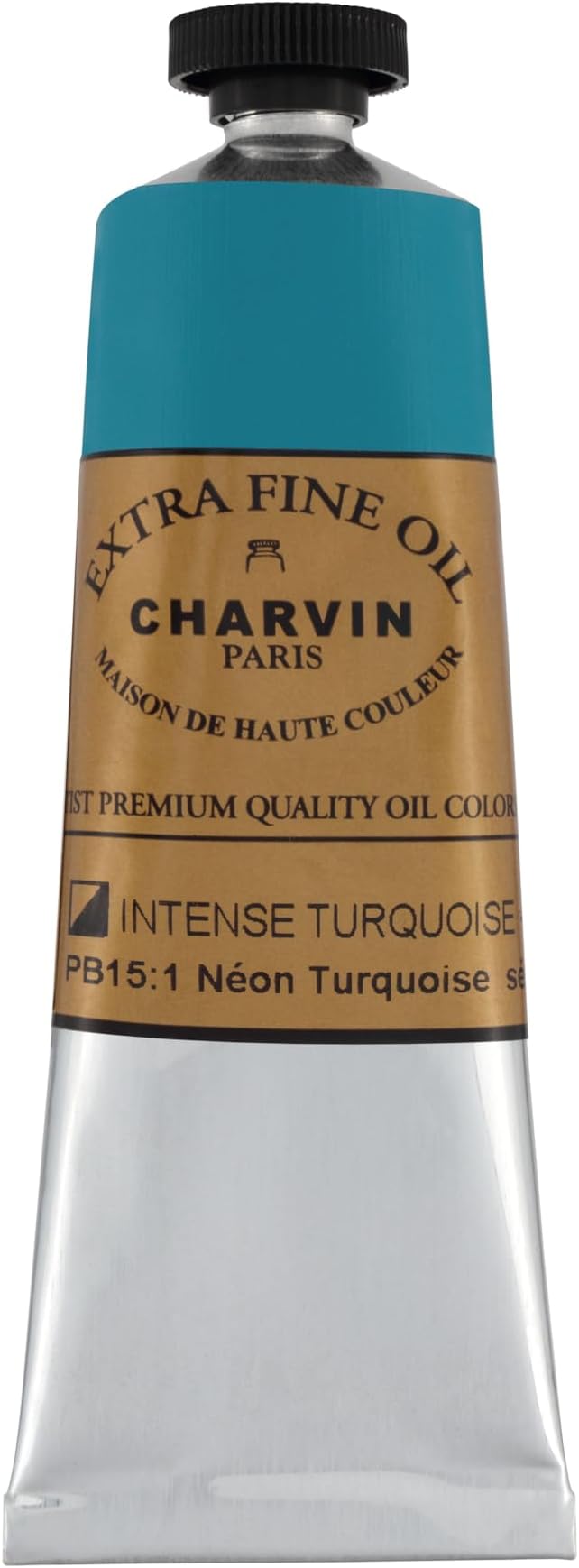 Charvin Extra Fine Oil Paint, Intense Turquoise 60 ml - Triple-Milled, Rich Texture, Poppy Oil-Based, Light-Fast, Handmade, Archival Quality