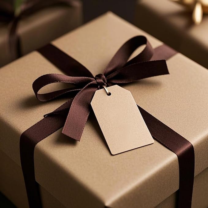 Kraft Paper Gift Tags,200PCS Craft Hang Tags with Free 200PCS Natural Jute Twine for DIY Wedding Holiday Present(Brown)
