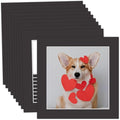 MBC Mat Board Center, 10 Pack 10x10 for 8x8 Black Picture Mats Frame Mattes, Bevel Cut, Acid Free, 4-ply Thickness