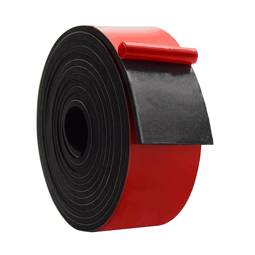 DOBTIM Solid Neoprene Rubber Strips with Adhesive Backing 1/8 (.125)" Thick x 2" Wide x 10' Long, Self Adhesive Rubber Sheets, Rolls & Strips for DIY Gaskets Crafts Pads Seals Warehouse Flooring