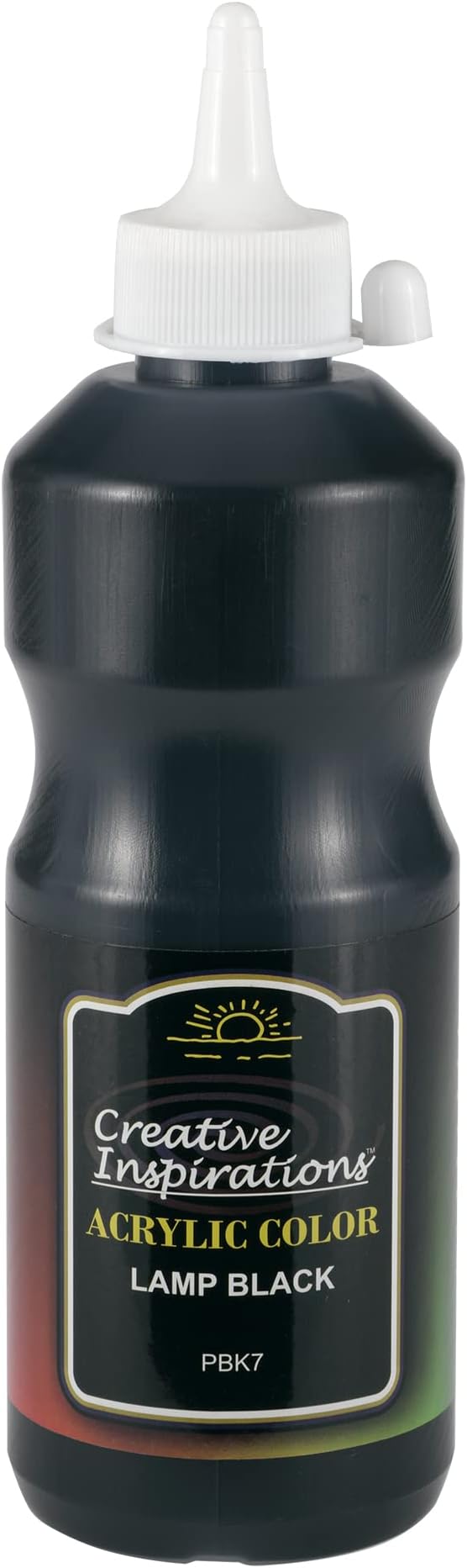 Creative Inspirations Acrylic Paint - Lamp Black - 500 mL Bottle - Smooth & Creamy Consistency, Vibrant Pigmentation, Great Coverage for Artists - Clean Up with Soap & Water