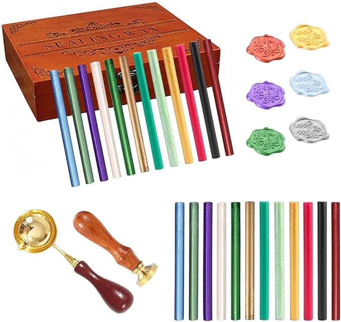 Wax Seal Sticks, Afobby 15 Pieces Glue Gun Sealing Wax Sticks for Wax Seal Stamp, Brown Wax Sealing Sticks for Wedding Invitations, Cards, Envelopes