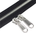 YaHoGa #5 Metal Zippers by The Yard Bulk 4 Yards + 10 pcs Sliders for Bags DIY Sewing Tailor Crafts (Silver Teeth)