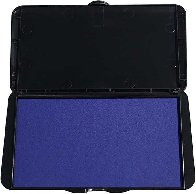 Large Ink Pad for Stamps, 6.14"×3.38" Stamp Pad, Ink Pad for Office, Notarization, and Rubber Stamps (Blue