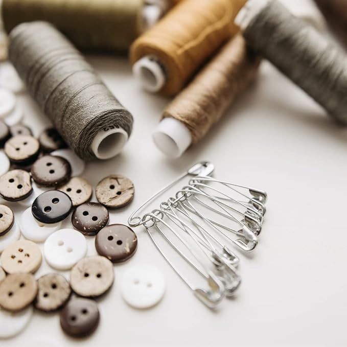 2000Pcs Assorted Safety Pins - 1.1 Inch Rust-Resistant Steel Wire Silver Sewing Pins for Clothes, Small 1 Inch Bulk for Crafts Use
