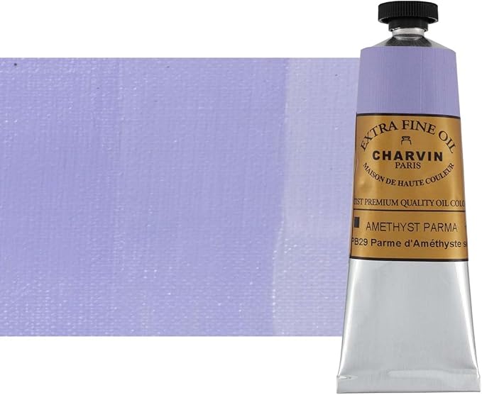 Charvin Extra Fine Oil Paint, Amethyst Parma 60 ml - Triple-Milled, Rich Texture, Poppy Oil-Based, Light-Fast, Handmade, Archival Quality