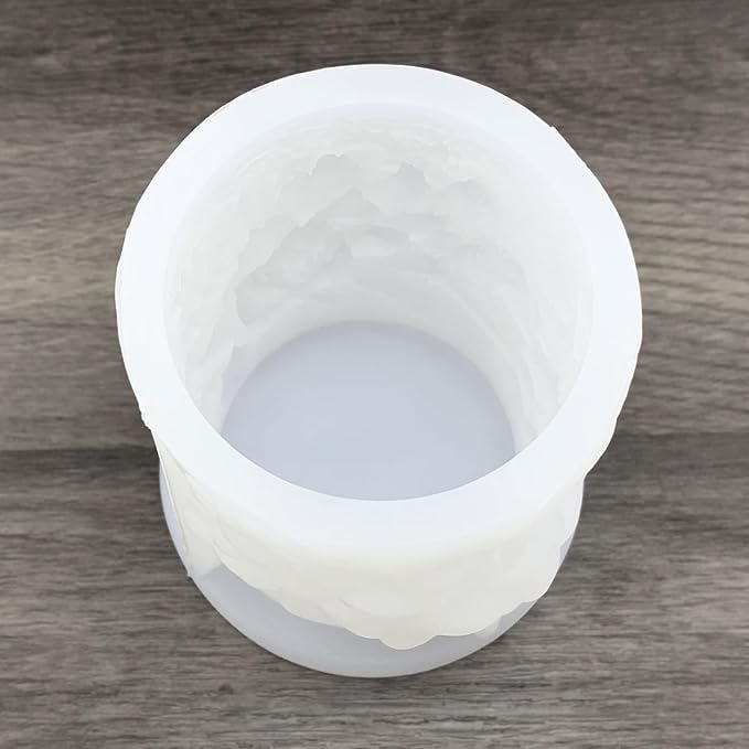 Flower Cylinder Candle Mold Floral Leaf Pillar Thick Silicone Mold for Candle Making Soaps Resin Clay Home Decoration Crafts DIY (Style-1)