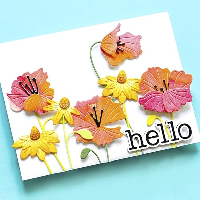 Lapoo Metal Cutting Die for Scrapbooking, 3D Backgrounds Frame New Cutting Dies DIY Album Card Making Decor Paper Craft Metal Die Cuts Party Wedding Decorations (Sunflower C 4 x 3.1 in)
