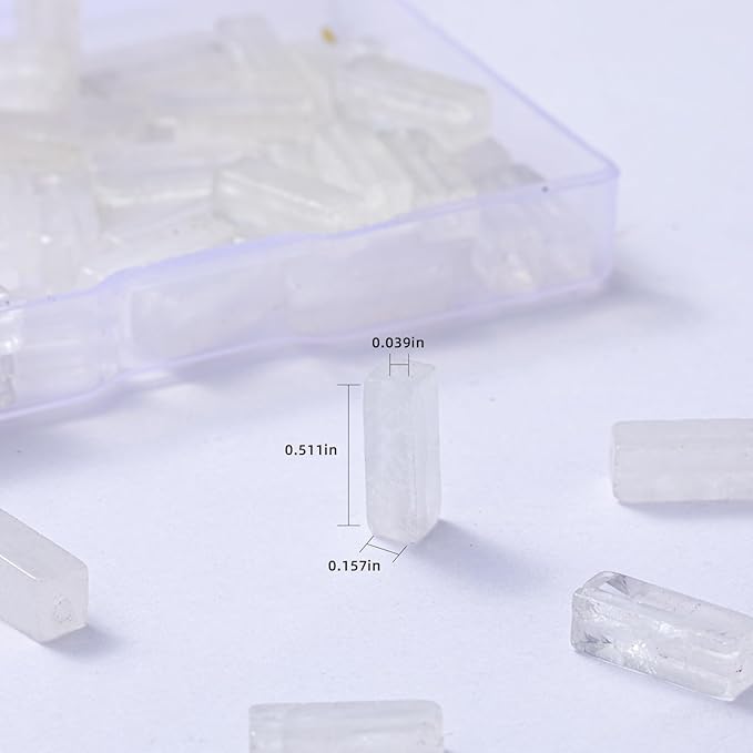 Natural White Crystal Rectangle Tube Beads 4x13mm 38cm/str Loose Semi Gemstone Stone Beads for Making Bracelets Necklace Earrings