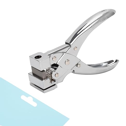 T-Slot Hole Punch Heavy Duty - Handheld Punch for ID Cards, Plastic, Cardstock, Cardboard & PVC - Sharp Visible Blade Edge, Durable Zinc Alloy Construction, Easy Spring Action for Fast, Clean Holes
