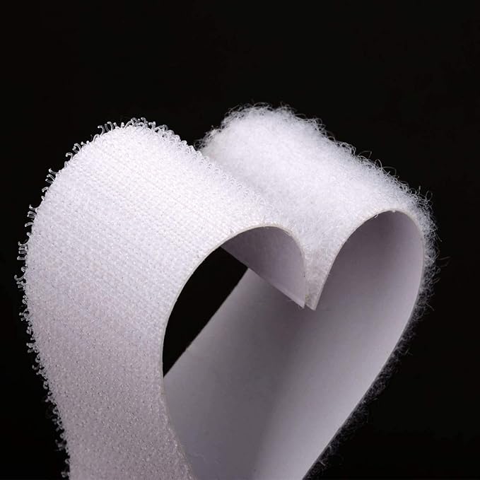 BRAVESHINE Industrial-Strength Self Adhesive Hook and Loop Roll - 1.2 Inch 16.5FT Double Sided Hook and Loop Strips Fasteners Tape for Sewing, Pedal Board, Mounting or Hanging Items - White