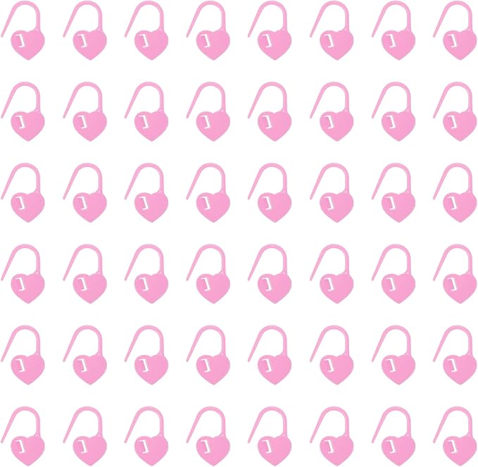 uxcell 200pcs Stitch Markers for Crocheting, Heart Shaped Crochet Marker Needle Clip Counter for Knitting Clothing Tag DIY Craft,Light Purple