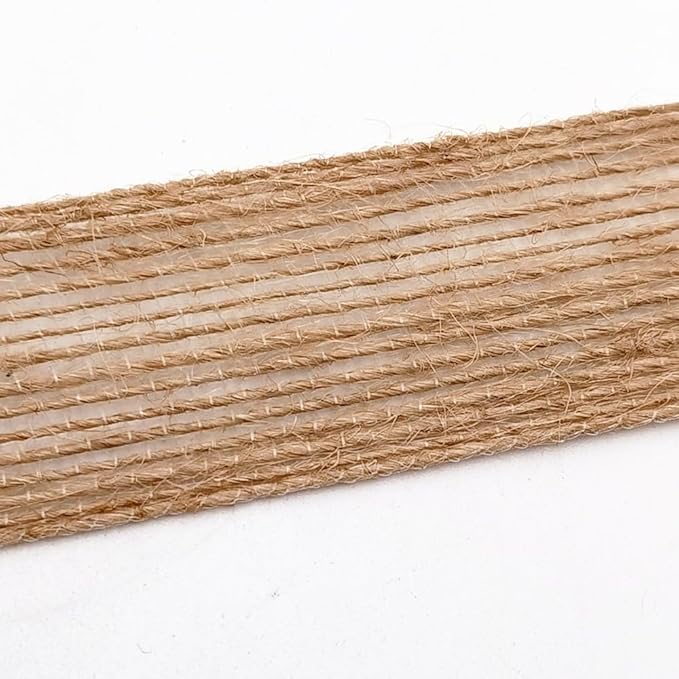 INSPIRELLE 3 Rolls 0.6 Inch Natural Burlap Fabric Roll 99 Feet Jute Lined Ribbon for Gift Wrapping Craft Projects Wedding Decoration Home Decoration 15mm
